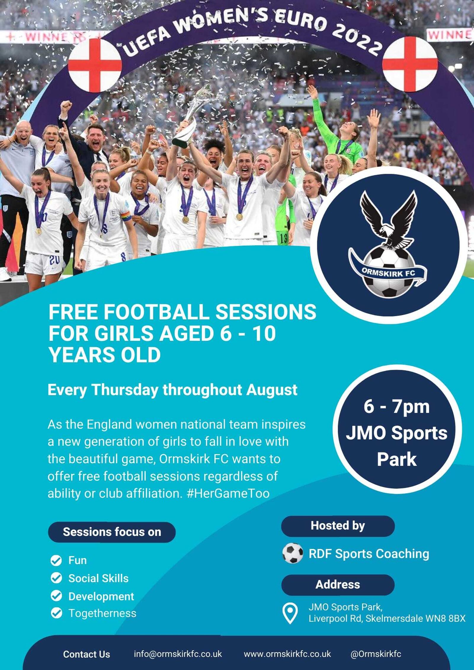 Free Football Sessions for Girls Aged 6-10 years old